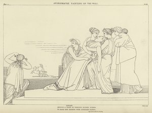 Andromache flauwvallend op de Muur